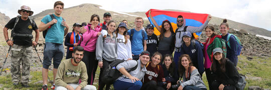 YSIP students at top of Mt Aragats