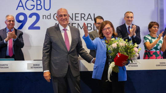 Anita Anserian, recognized with the AGBU Presidential Award for her 35 years with the organization
