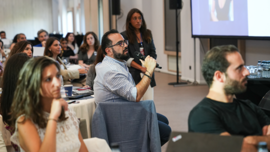Eager audience members ask thought-provoking questions during the AGBU Noubar Nazarian YP Innovators Fund (NNIF) pitch battle.